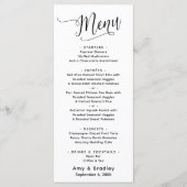 Elegante Script Typografie Eenvoudig Wit Menu (Voorkant)