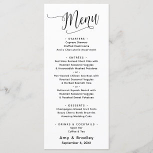 Elegante Script Typografie Eenvoudig Wit Menu