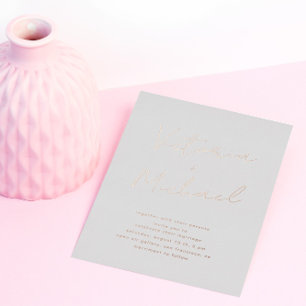Elegante Script Typografie Folie Bruiloft Uitnodiging