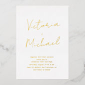 Elegante Script Typografie Folie Huwelijksuitnodig Folie Uitnodiging (Voorkant)