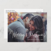 Elegante Script Typografie Foto Modern Kerstmis Feestdagenkaart (Voorkant / Achterkant)