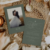 Elegante Script Typografie Groene bruiloft Bedankkaart