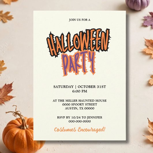Elegante script typografie Halloween-feest Kaart