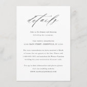 Elegante script typografie huwelijksdetails informatiekaartje (Voorkant)