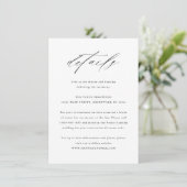 Elegante script typografie huwelijksdetails informatiekaartje (Staand voorkant)