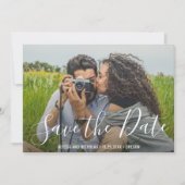 Elegante script typografie moderne bruiloft save the date (Voorkant)