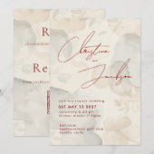 Elegante Script Typografie Moderne Crème Huwelijk Kaart (Voorkant / Achterkant)