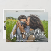 Elegante script typografie moderne trouwdag save the date (Voorkant / Achterkant)