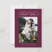 Elegante Script Typografie Stippen Wedding Cranber Bedankkaart (Voorkant)