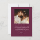 Elegante Script Typografie Stippen Wedding Cranber Bedankkaart (Achterkant)
