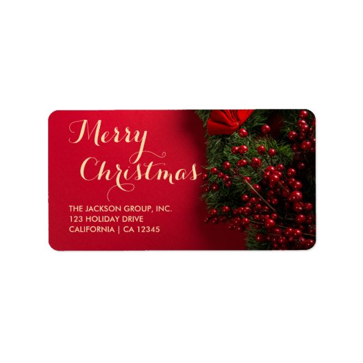 Elegante Script Typografie Zakelijk Kerstmis Etiket (Voorkant)