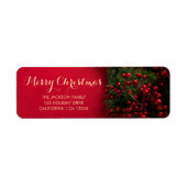 Elegante Script Typografie Zakelijk Vakantie Rood Etiket (Voorkant)