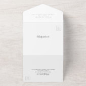 Elegante Script Typografie Zwart Witte Bruiloft All In One Uitnodiging (Buitenkant)