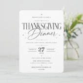 Elegante script uitnodiging voor Thanksgiving-dine (Staand voorkant)
