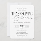 Elegante script uitnodiging voor Thanksgiving-dine (Voorkant)