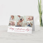 Elegante Script Valentijnsdag Fotocollage Kaart (Voorkant)