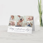 Elegante Script Valentijnsdag Fotocollage Kaart (Voorkant)