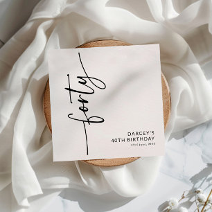 Elegante Script Veertig 40e Verjaardag Servet