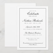 Elegante script viering van het leven-herdenking kaart (Voorkant / Achterkant)