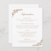 Elegante script vintage olijfblad trouwdetails kaart (Voorkant / Achterkant)