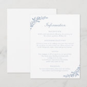 Elegante script vintage olijfblad trouwdetails kaart (Voorkant / Achterkant)