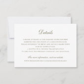 Elegante script vintage olijfgroene trouwdetails kaart (Voorkant)