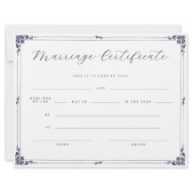 Elegante script vintage rand trouwcertificaat