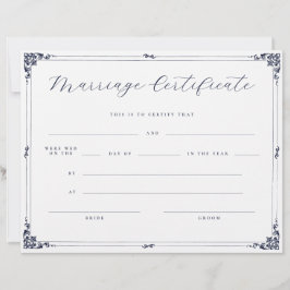 Elegante script vintage rand trouwcertificaat