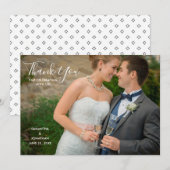 Elegante Script Volledige Foto Bruiloft Dank Je Bedankkaart (Voorkant / Achterkant)