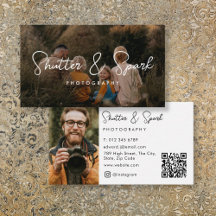 Elegante script volledige foto fotografie QR-code