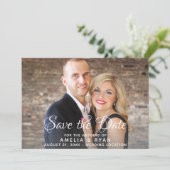 Elegante script volledige foto save the date kaart (Staand voorkant)