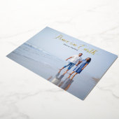 Elegante Script Vrede op Aarde Persoonlijk Folie Feestdagenkaart (Gedraaid)