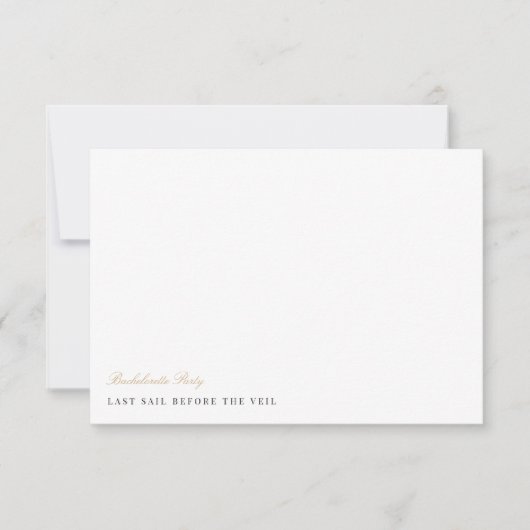 Elegante script vrijgezellenfeest kaart (Voorkant)