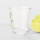 Elegante Script Waterverf Citroen Trouw Limoncello Shot Glas (Rechts)