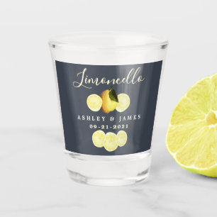 Elegante Script Waterverf Citroen Trouw Limoncello Shot Glas