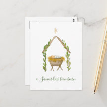 Elegante Script Waterverf Kerststal