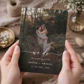 Elegante Script We Do Rustic Boho Foto Bruiloft Save The Date