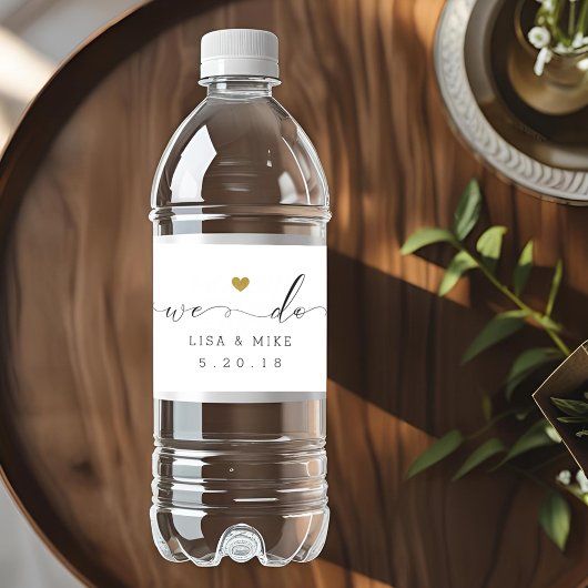 Elegante Script We Do Trouwfleslabels Waterfles Etiket