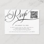 Elegante script website QR code bruiloft RSVP Informatiekaartje (Voorkant)