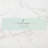 Elegante Script Welkom Trouwdag Waterfles Labels Etiket (Enkel label)