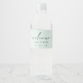 Elegante Script Welkom Trouwdag Waterfles Labels Etiket (Voorkant)