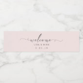 Elegante Script Welkom Trouwwaterfleslabels Waterfles Etiket (Enkel label)