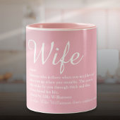 Elegante Script Wife Definitie Girlachtig Roze Pre Tweekleurige Koffiemok