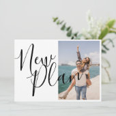 Elegante script wijzig de datum foto save the date (Staand voorkant)