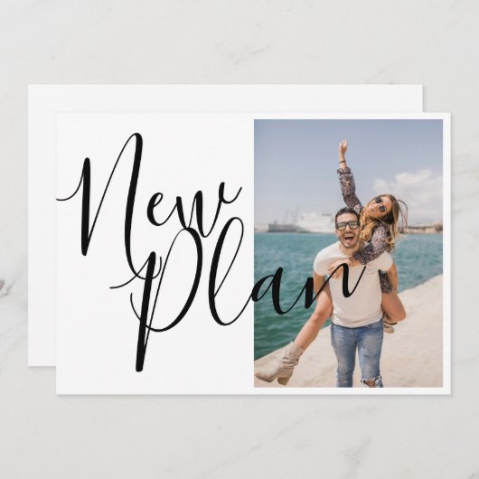 Elegante script wijzig de datum foto save the date (Voorkant / Achterkant)