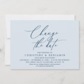 Elegante Script Wijzig de Datum Huwelijk Uitgestel Kaart (Voorkant)