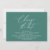 Elegante Script Wijzig de Datum Huwelijk Uitgestel Kaart (Voorkant)