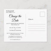 Elegante Script Wijziging Datum Uitgestelde Foto Aankondigingskaart (Achterkant)