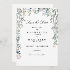 Elegante script wilde bloemen bloem bruiloft save the date