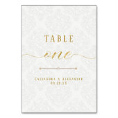 Elegante script witte kant gouden glitters bruilof kaart (Achterkant)